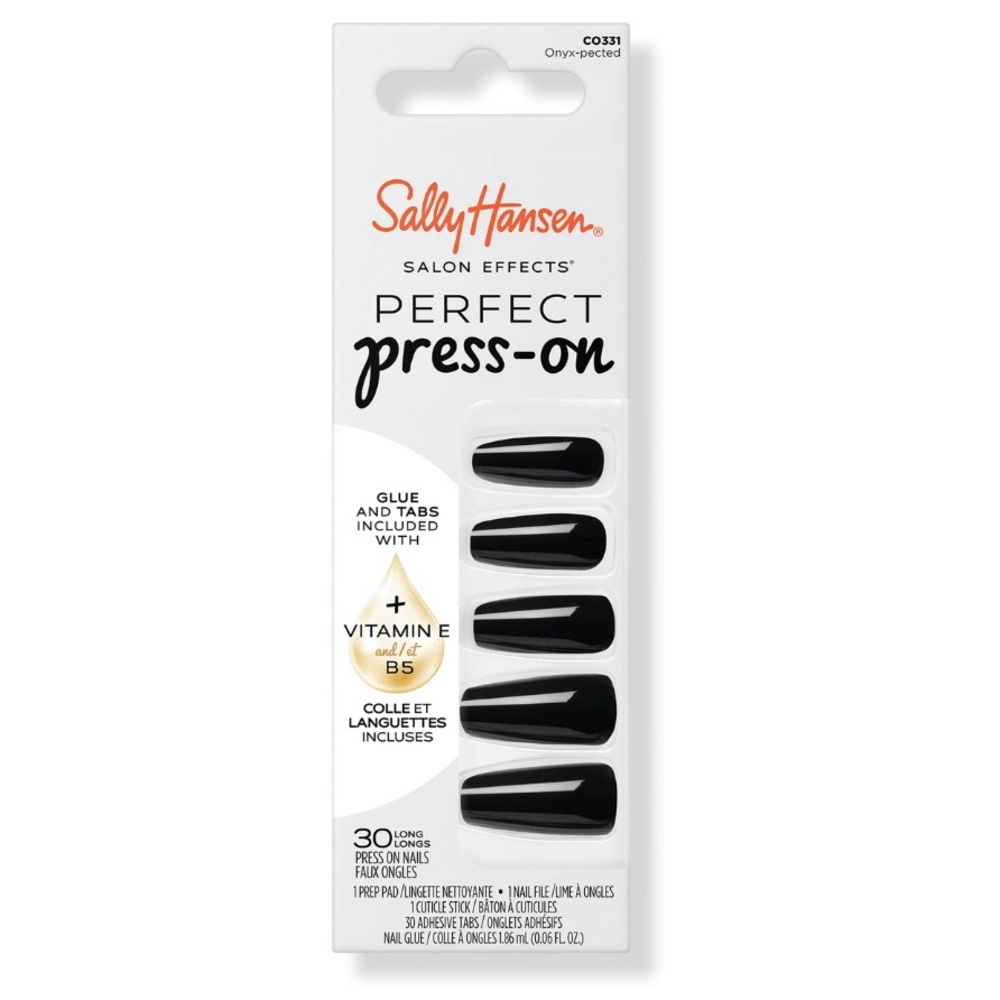 Salon Effects Perfect Manicure 30 Press On Long Nails Sally Hansen Onyx-Pected